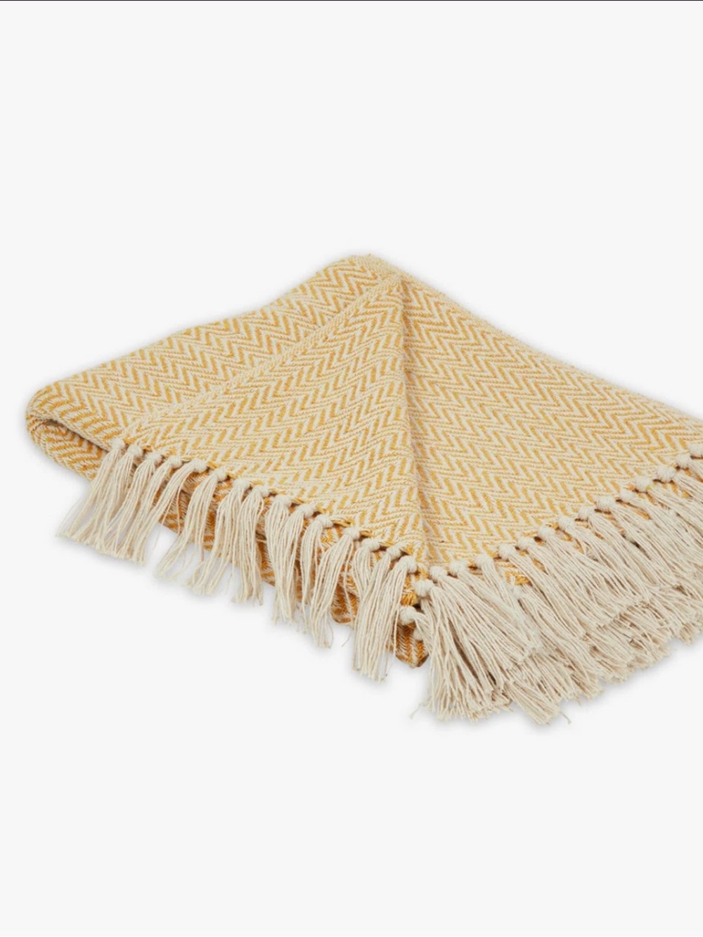NEW DII Chevron Throw Collection Handloomed Cotton, 50x60, Honey Gold